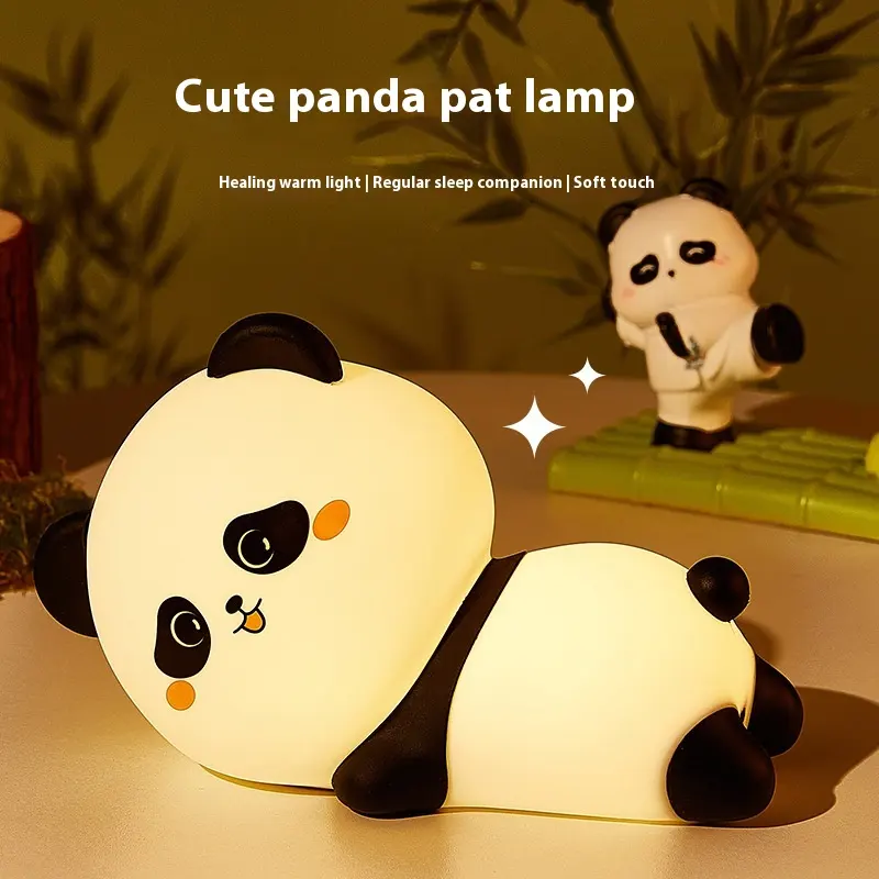 Cute Panda Silicone Pat Lamp Cartoon Night