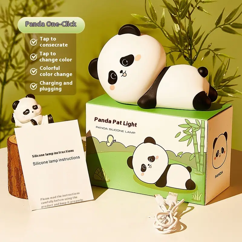 Cute Panda Silicone Pat Lamp Cartoon Night Light