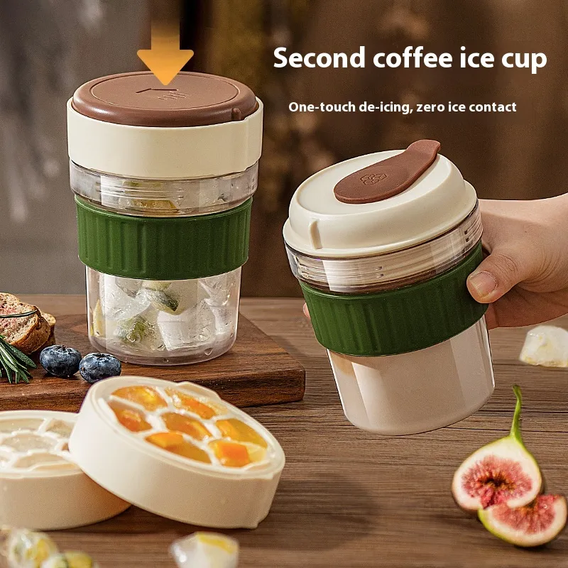 500ML Iced Brew Coffee Cup With Ice Cube Tray Leak Proof Versatile Iced Coffee Bottle For Home Office Travel Camping Tools – image 2