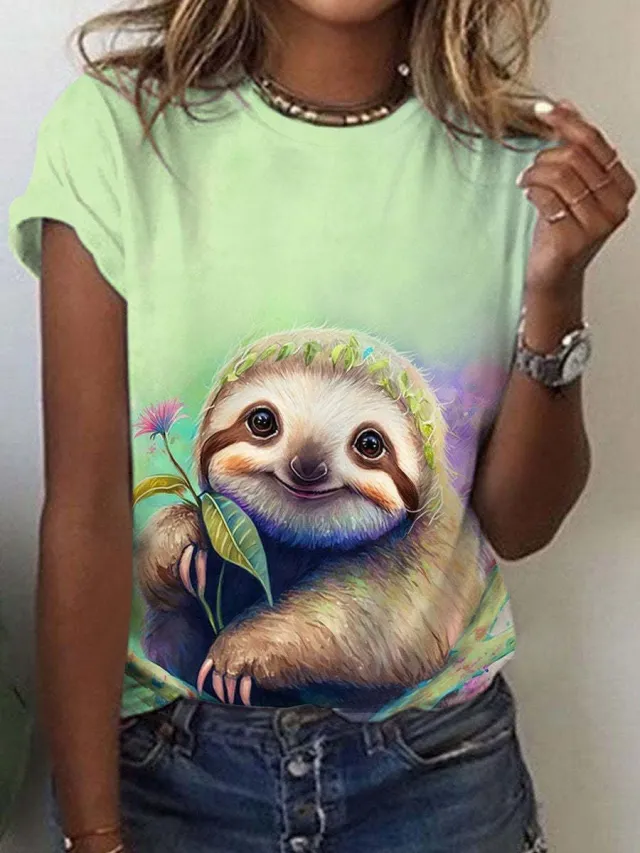 Cute Owl Pattern 3D Printed Round Neck Short Sleeve Q3Wtxya07Op031625 Xxl - Shop at LoveMi