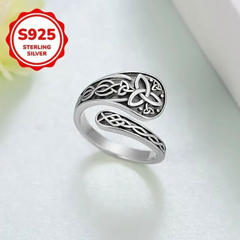 Vintage Silver Turquoise Open Ring For Women