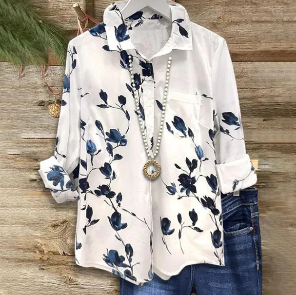 Printed Shirt Women's Long sleeve Blouse - Shop at LoveMi