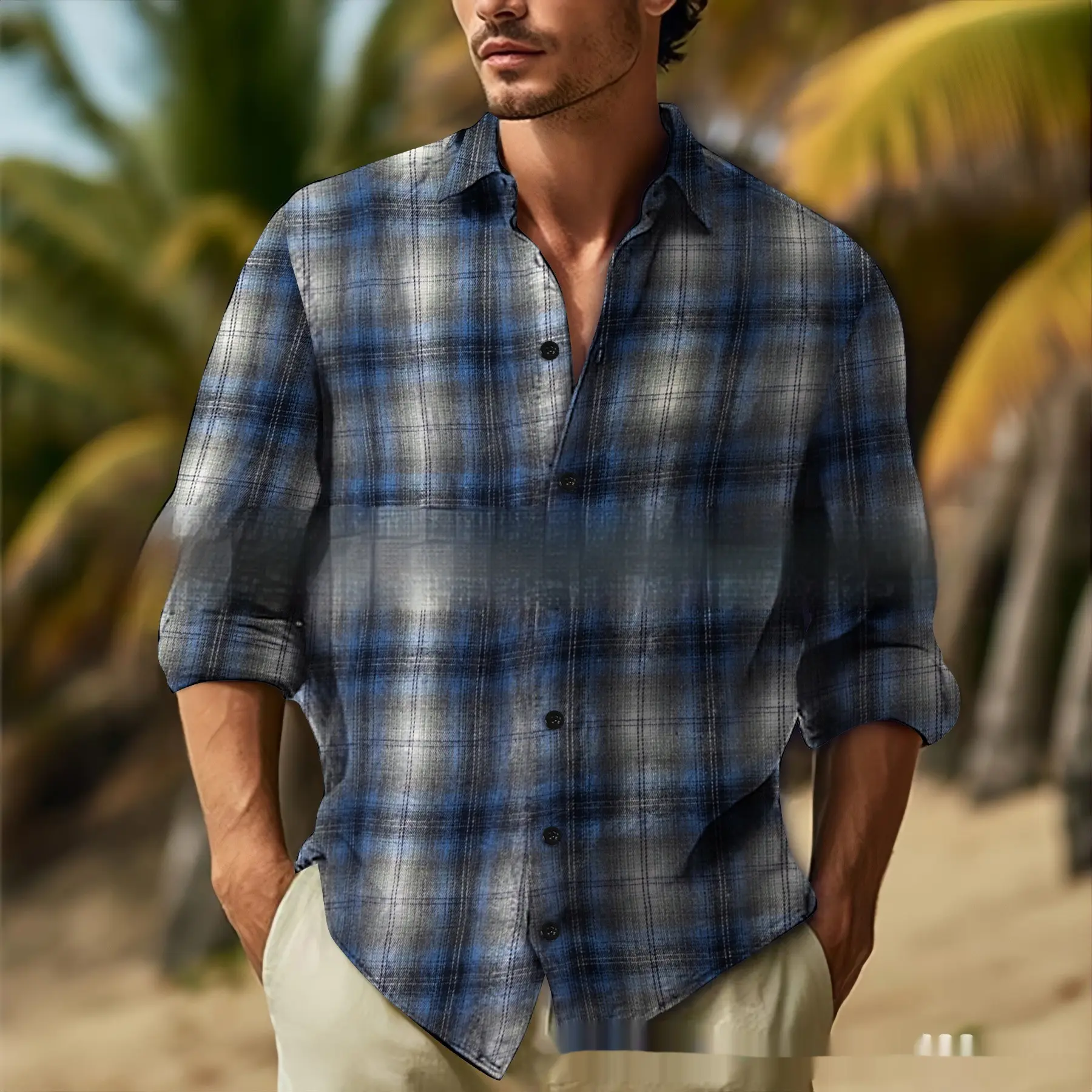 Men's Daily Leisure Lapel Long Sleeve Shirt