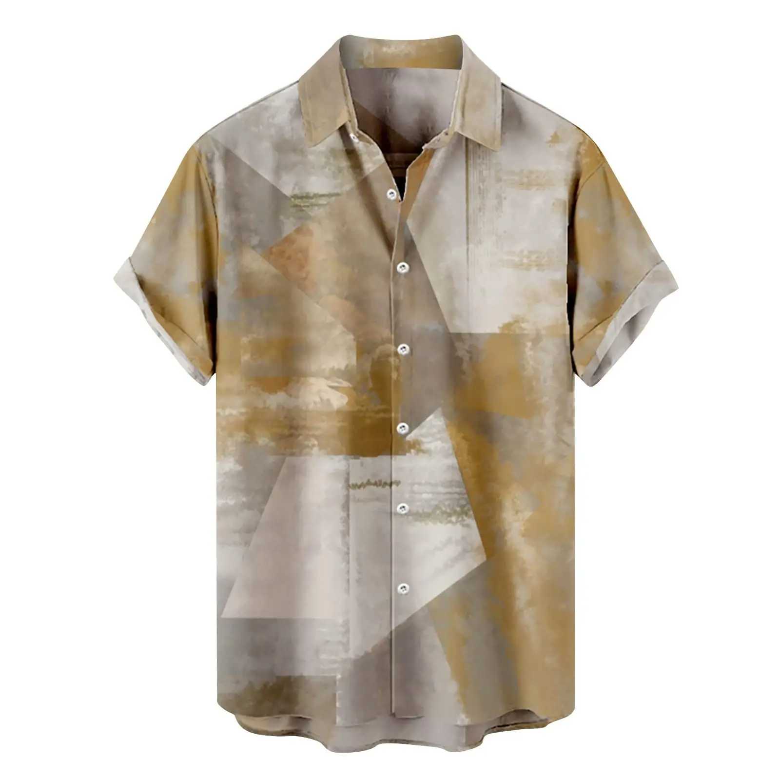 Men's Casual Fashion 3D Digital Printing Short Sleeve Shirt