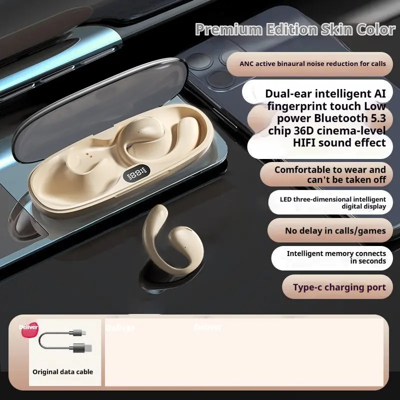 Applicable Gas Bluetooth Headset For Bone Conduction Wireless Running Sports Open Non In-ear