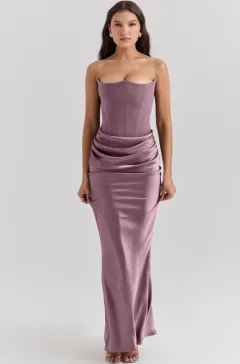 Slim Tube Top Long Dress Sexy Fashion Bandeau Backless Party Evening Dresses For Women Clothing - Purple - View 1