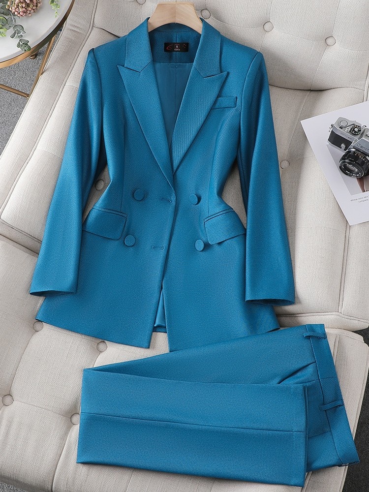 Fashion Office Lady Formal Pants Suit Blue 1 - Shop at LoveMi