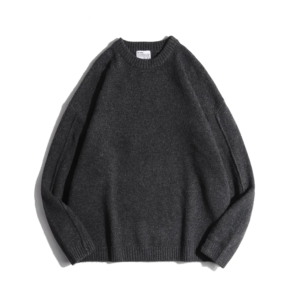 Retro Loose Sweater Autumn Clothing - Dark Gray