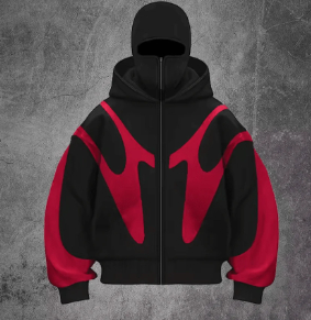 Pattern Stitching Trendy Hooded Cardigan Zipper Sweater