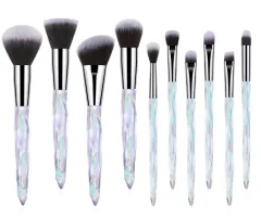 Clear Crystal Diamond Shank Foundation Brush Suit - 10 Black - View 1