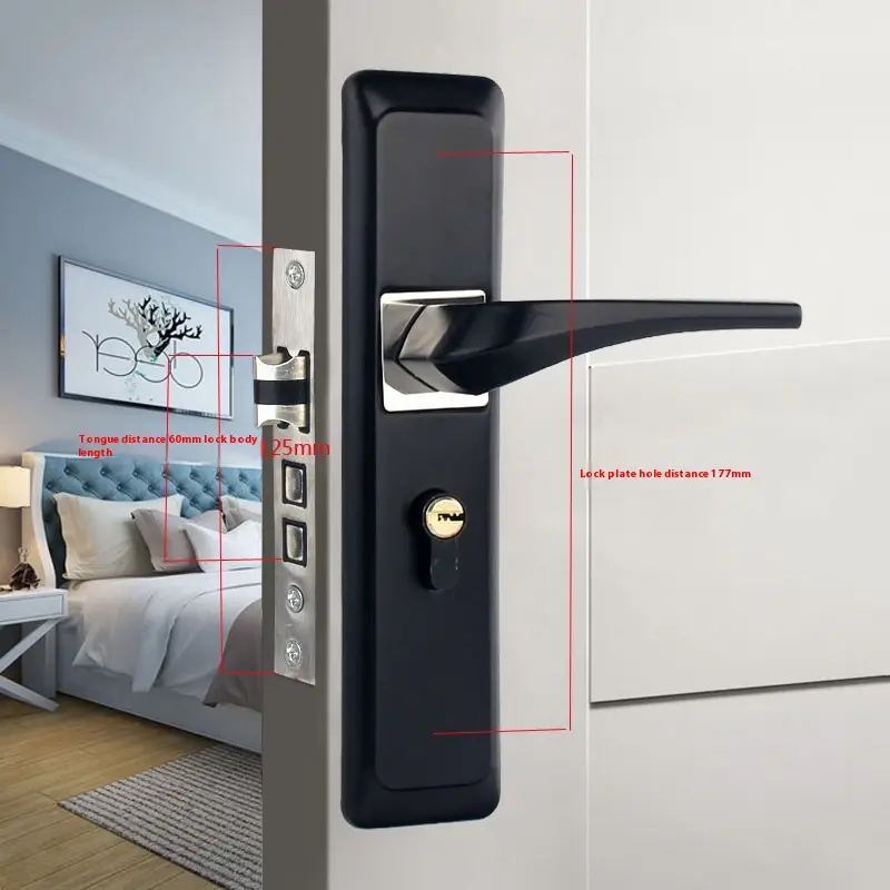 Household Indoor Split Magnetic Door Lock Handle