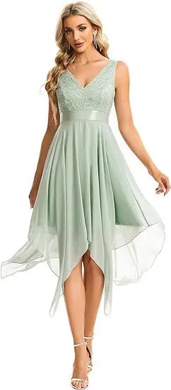 Women's Lace Chiffon Cocktail Ball Gown Style6 Us Size 10 - Shop at LoveMi