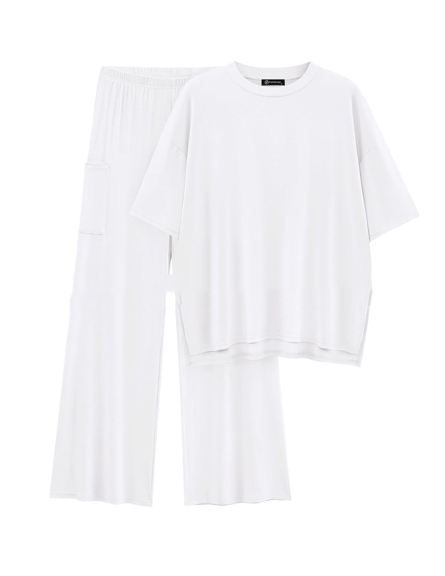 Casual Short Sleeve Pullover Top Wide Leg Pants Casual Suit - Image 14