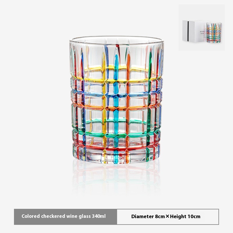 Colored Mosaic Wine Glass Painted Glass