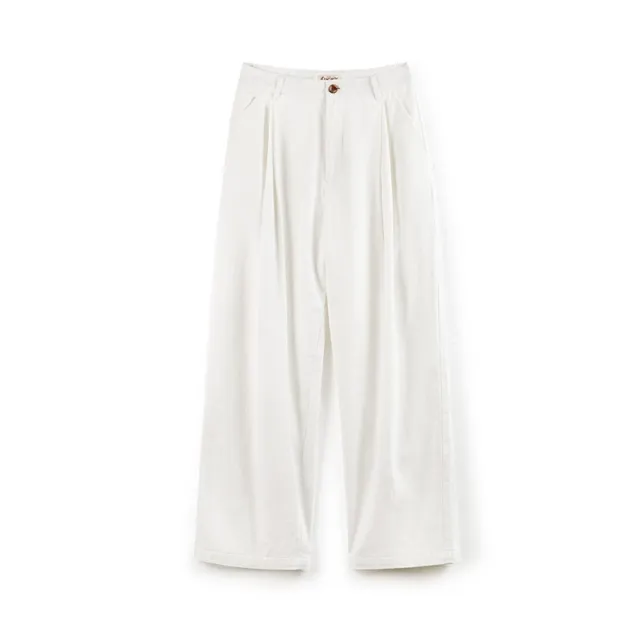 Retro White Casual Cotton Loose Straight Cargo Pants White - Shop at LoveMi