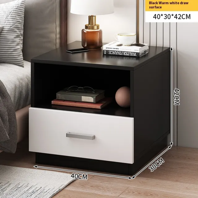 Bedside Table Small Tail Rack Storage Cabinet Black And White - Shop at LoveMi