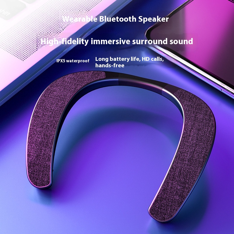 Neck-mounted Stereo Wireless Bluetooth Speaker