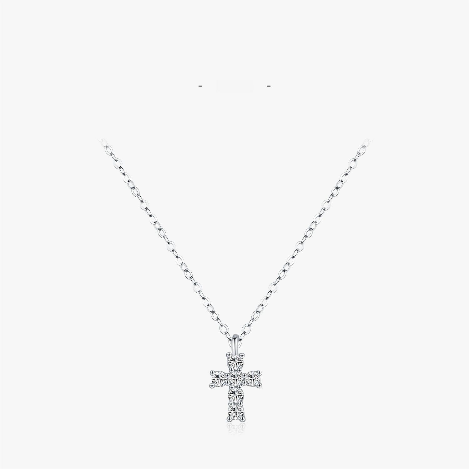 Moissanite S925 Silver Personalized Cross Pendant Necklace