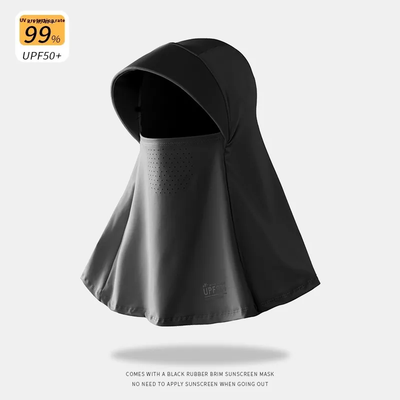 UV Protection Mask Neck Covering Mountaineering Camping Head Cover Face Towel - Black