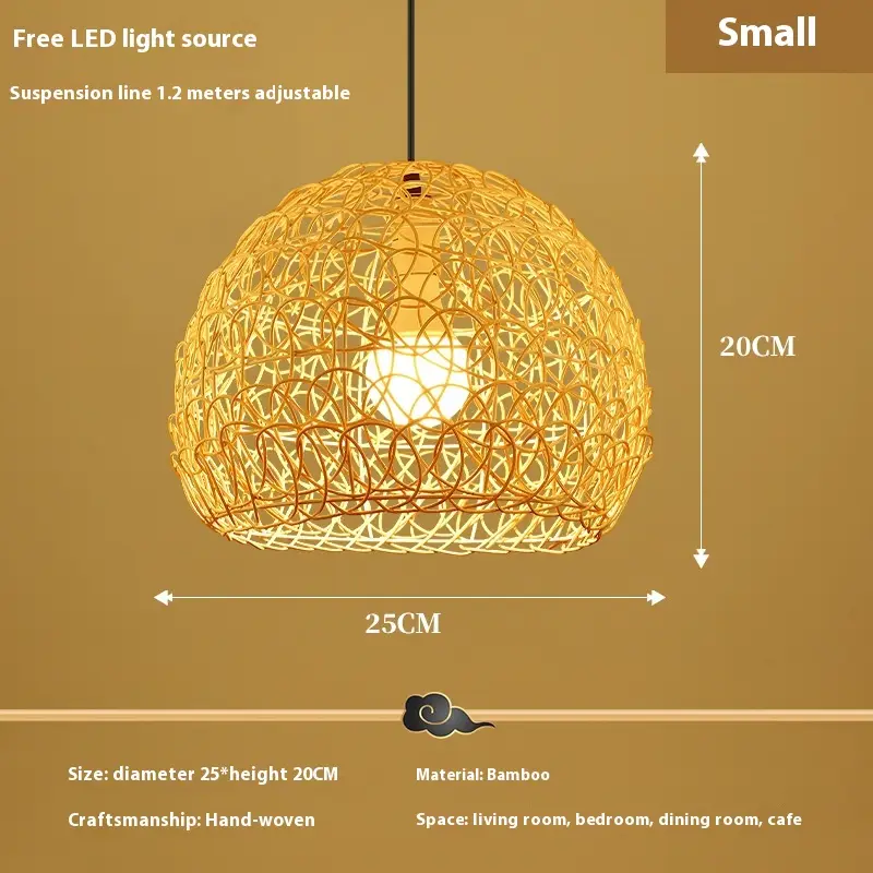 Straw Hat Chandelier Southeast Asia Rattan Creative