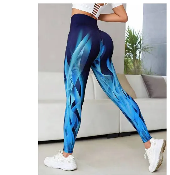 Women's Seamless Tie dye Print Yoga Pants Technology Blue - Shop at LoveMi