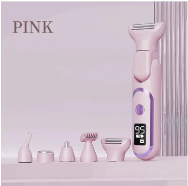 5 head Double head Lady Shaver Private Part Hair Trimmer Electric Hair Trimmer Ladies Hair Removal Device Pink - Shop at LoveMi