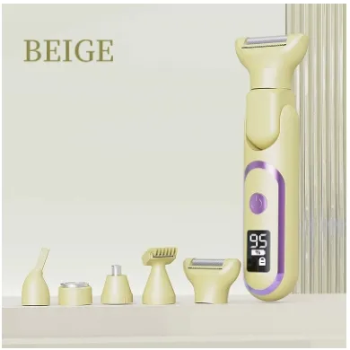 5-head Double-head Lady Shaver Private Part Hair Trimmer Electric Hair Trimmer Ladies Hair Removal Device - Yellow