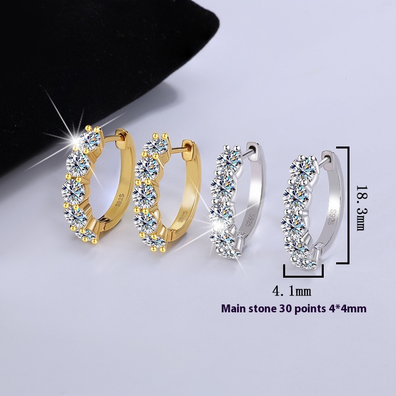 S925 Sterling Silver Moissanite Earrings