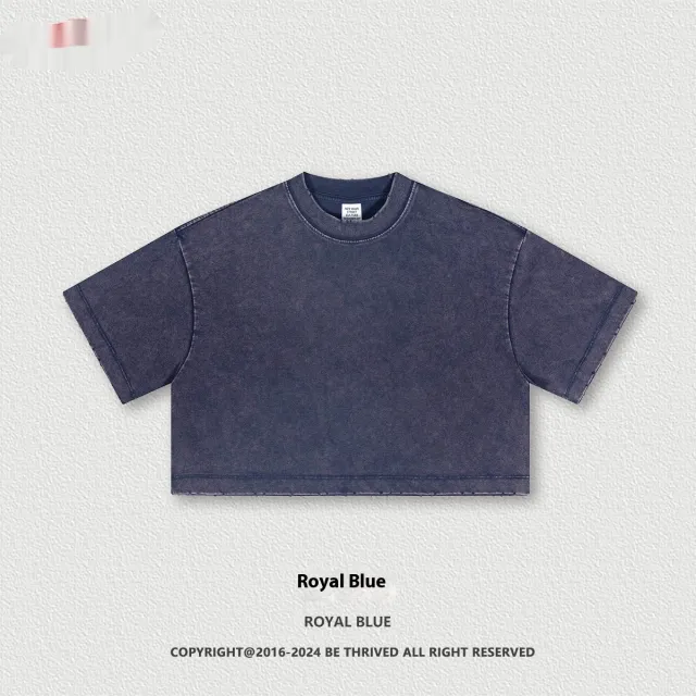 Collar Sweater Workout Top T shirt And Short Sleeve Sapphire Blue - Shop at LoveMi
