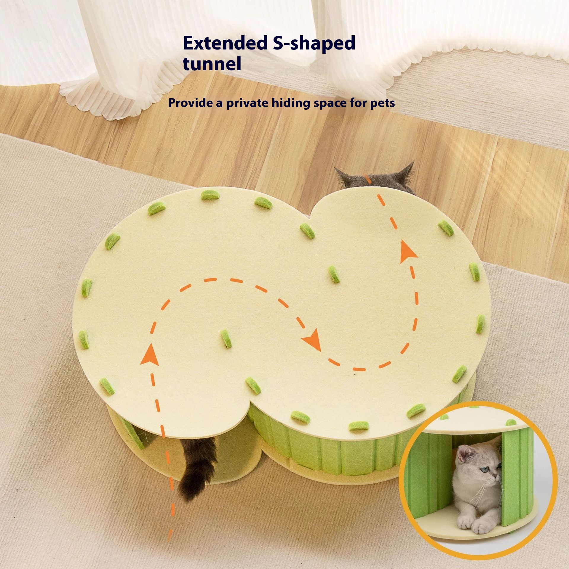 Foldable Semi-closed Felt Cat Scratch Board Nest
