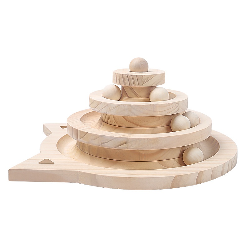 Toy Solid Wood Turntable Self-Hi Cat Teaser