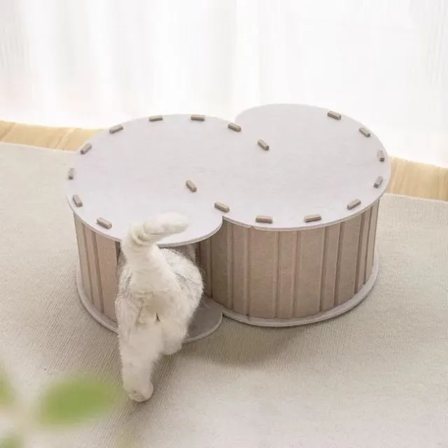 Foldable Semi closed Felt Cat Scratch Board Nest Camel Color - Shop at LoveMi