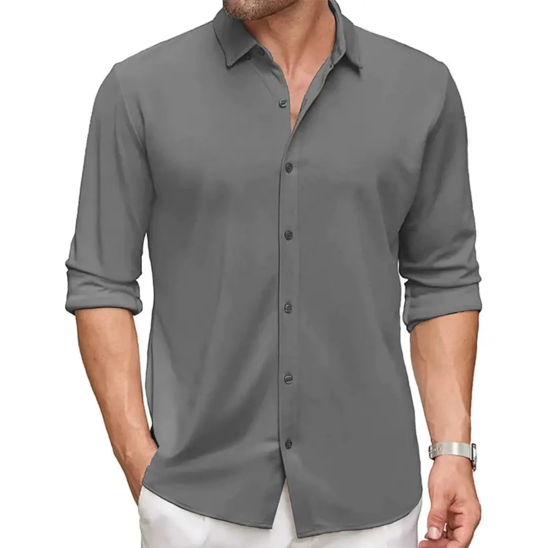 Men's Shirt Patchwork Long Sleeve Lapel