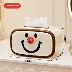 Tissue Living Room High-end Entry Lux Tissue Cute Paper Extraction Box - Cream Coffee - View 1