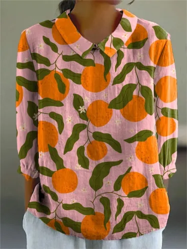 Women's Flower Digital Printed 34 Sleeves Shirt Top T-shirt Batch - Ncs01025041705-S