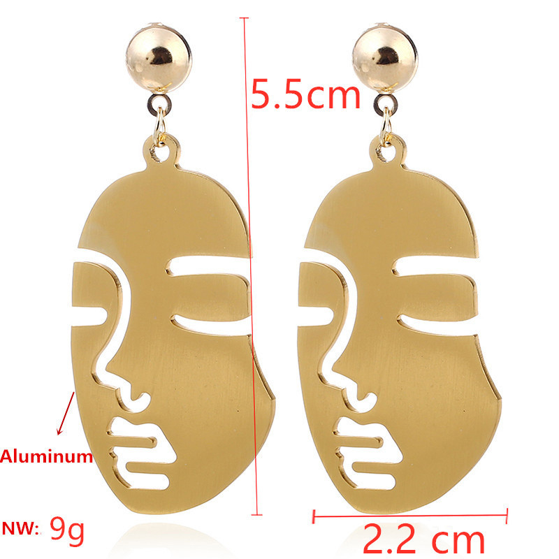 New minimalist temperament personality line geometry minimalist face earrings