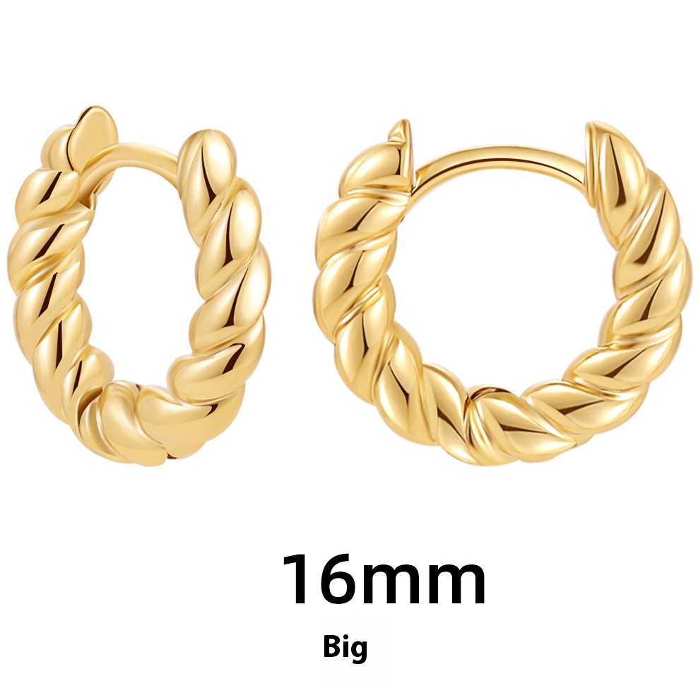 Women's Simple Hollow Pentagram Love Square Twist Earrings