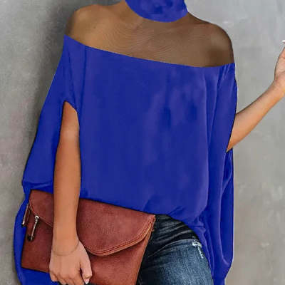 Four Seasons Off the shoulder Crossbody Top Blue - Shop at LoveMi