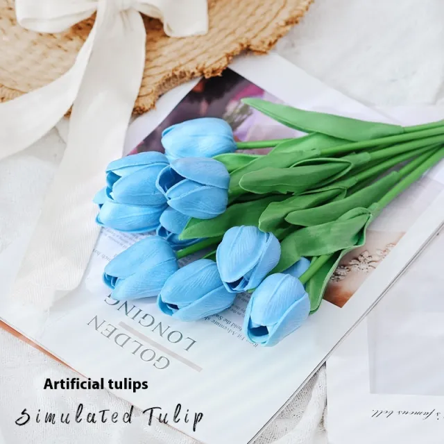 Tulip Artificial Flower Flower Arrangement Landscaping Ornamental Flower Sky Blue - Shop at LoveMi