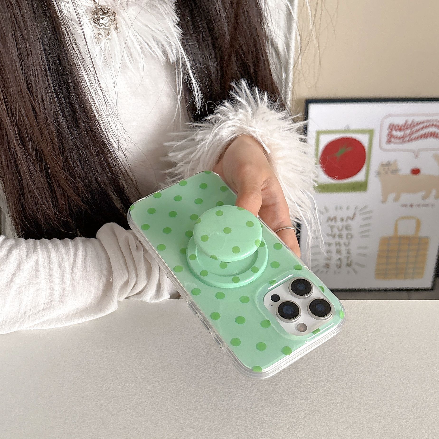 Polka Dot Phone Case Magnetic Bracket