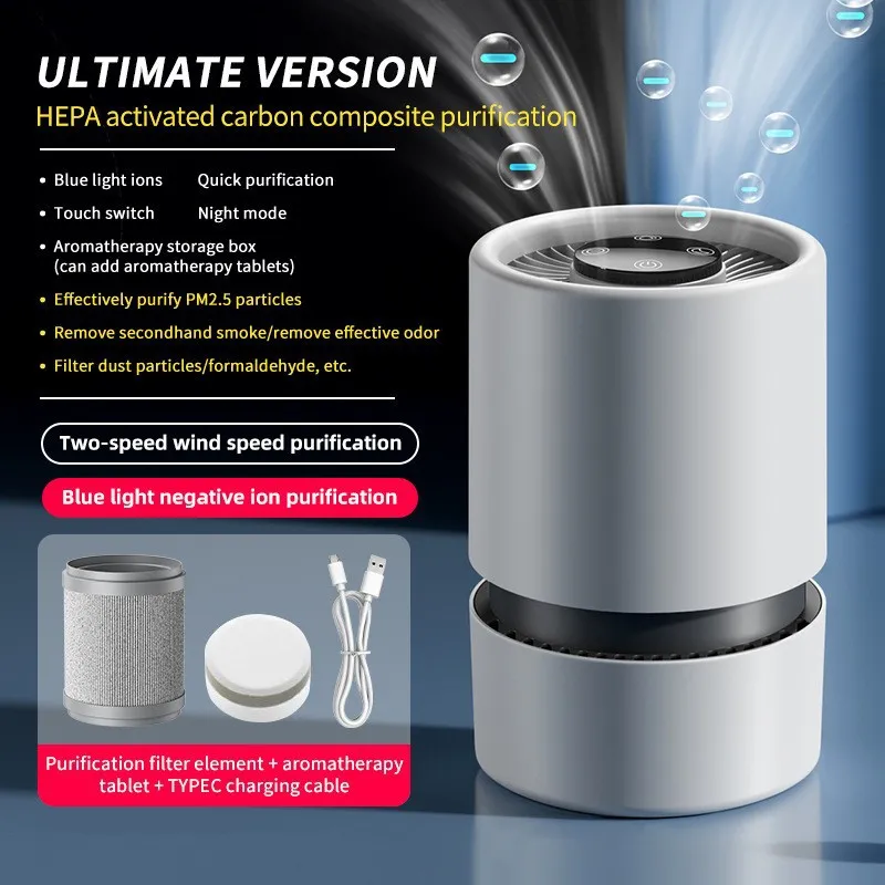 Desktop Air Purifier Formaldehyde And Odor Removal Smelly Second-hand Smoke Indoor Small Clearing Machine - Ej Jhq101