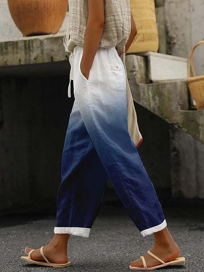 Temperament Leisure 3D Digital Printing Drawstring Trousers - Style1
