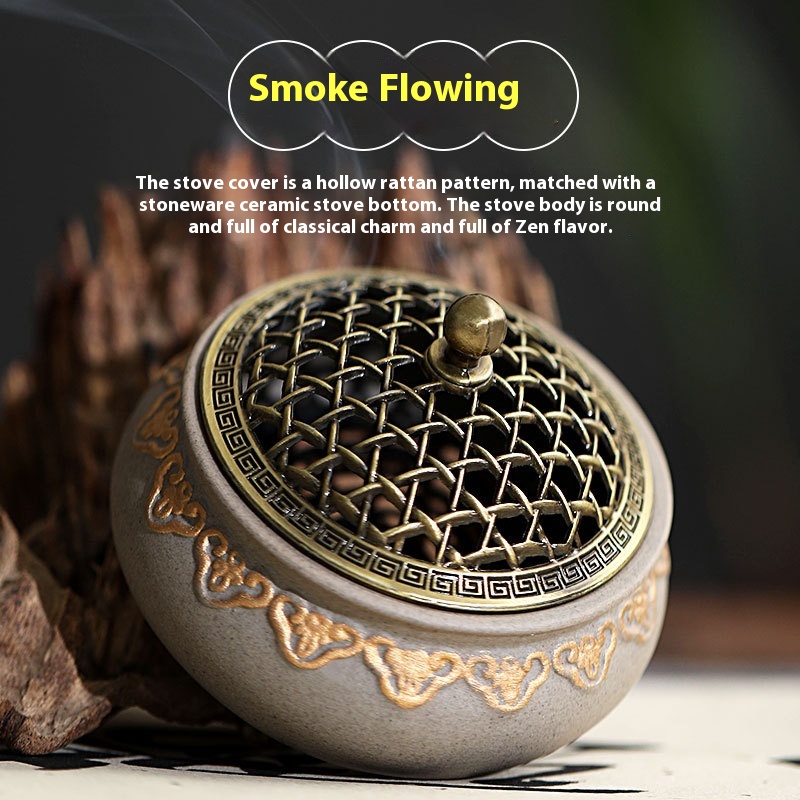Xiangyun Frosted Ceramic Tripod Incense Burner