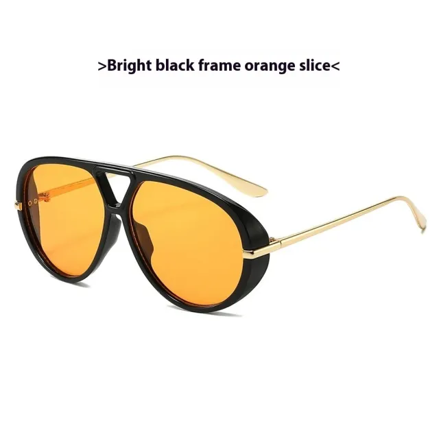 Street Shot Large Frame Slim Look Women's High end Sunglasses Black Orange - Shop at LoveMi