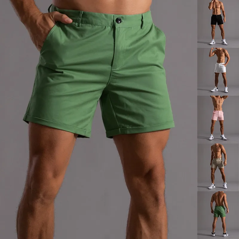 Men's Shorts with Pockets Fashion Summer Button Beach Pants