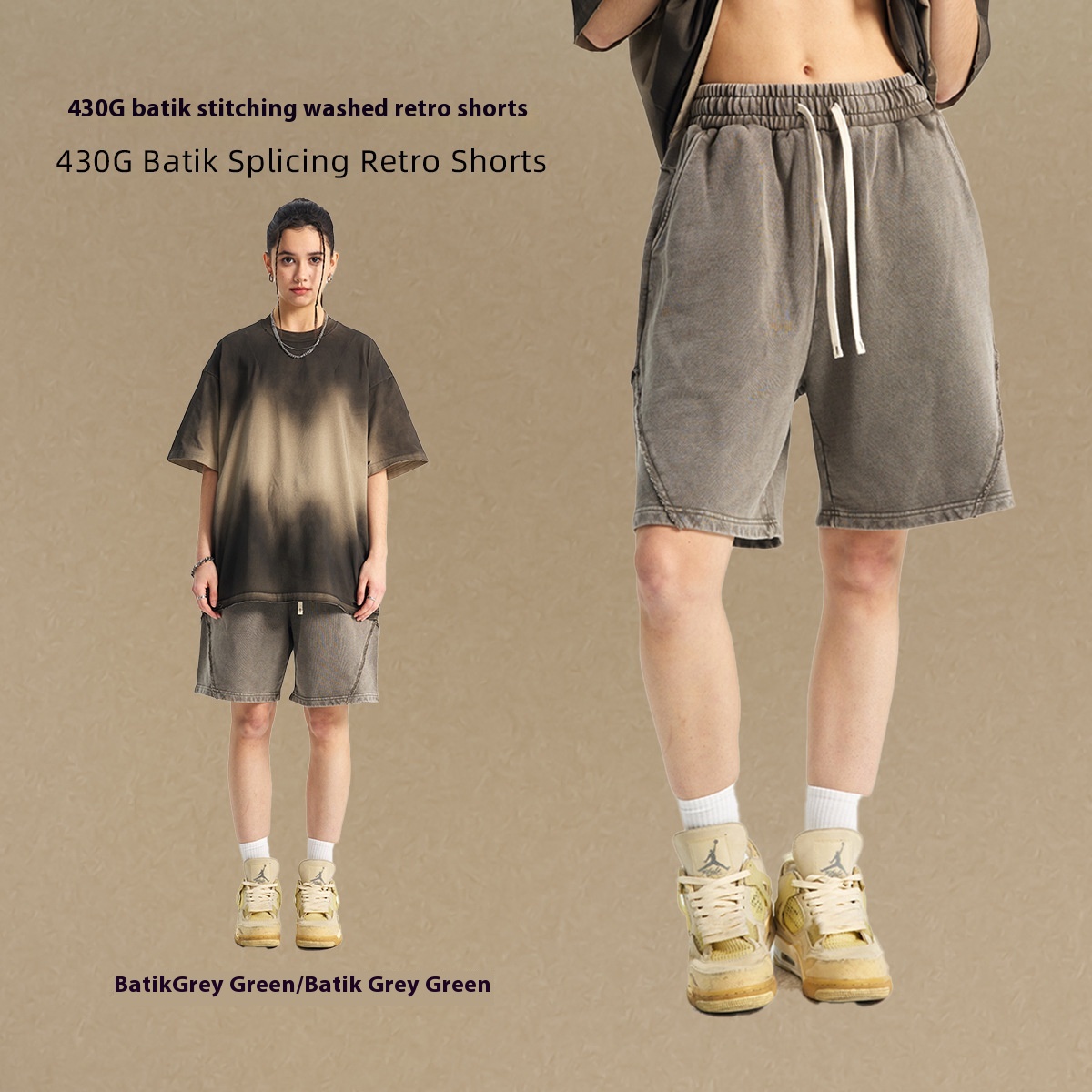 Batik Cross-border Washing Men's Shorts