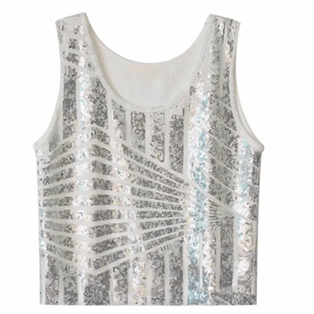 Cropped Nightclub Disco Sleeveless Top White - Shop at LoveMi