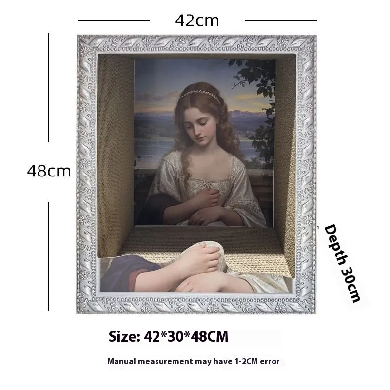 Mona Lisa Cat Nest Photo Frame Mona Lisa Cat Scratch Board - Serbian Girl Cat Nest