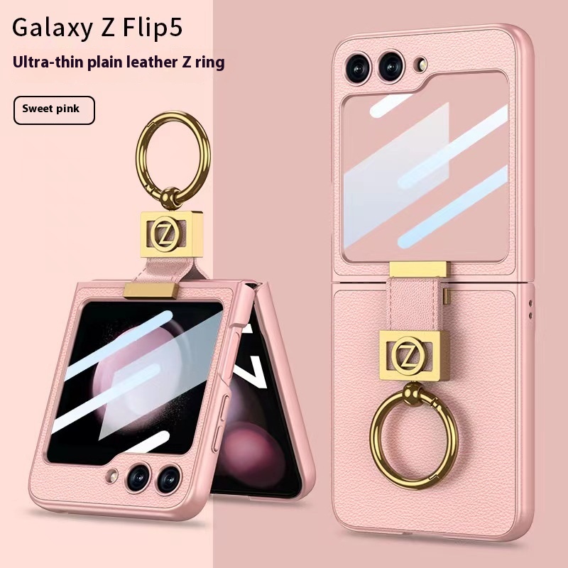 Creative Electroplated Ring Buckle Letter Folding Phone Case