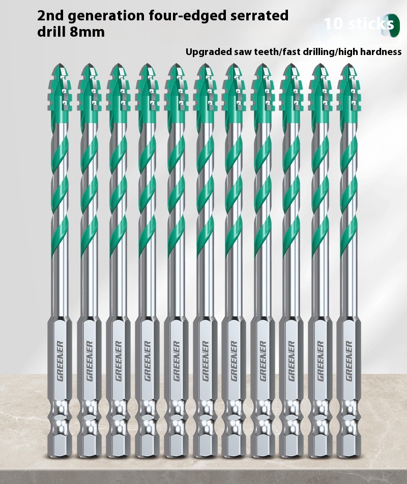 Four-blade Serrated Eccentric Bit Tile Concrete Punching Special